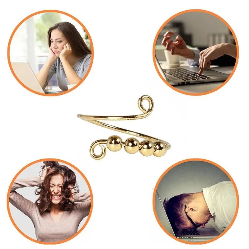 Спиннер антистресс для девушек и женщин поворотное кольцо с одной катушкой