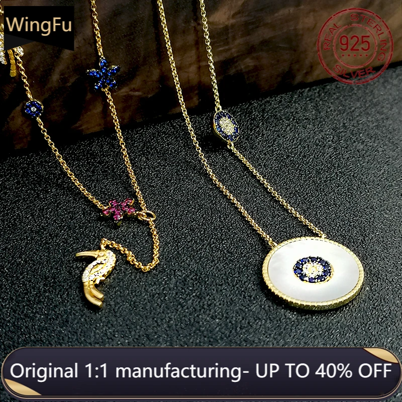 

s925 sterling silver tropical plant flamingo pendant white mother-of-pearl necklace fashion luxury brand monaco jewelry gift