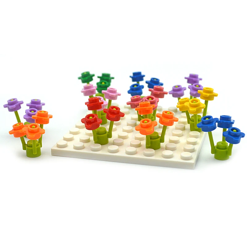 

Flowers Building Blocks DIY Bricks Plant Floret Grass Educational Assemblage Construction Toy for kid Size Compatible With Leduo