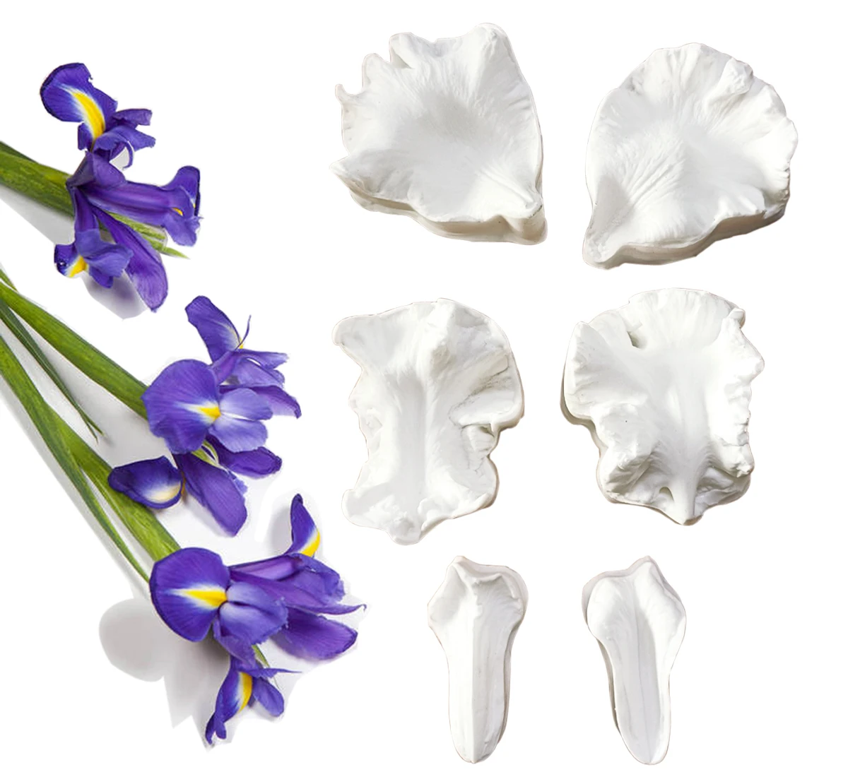 

NEW 2PCS Big Beard Iris Petal Silicone Fondant Orchid Mould Cake Decorating Tool Gumpaste Mold,Sugarcraft,Kitchen Gadge M2830