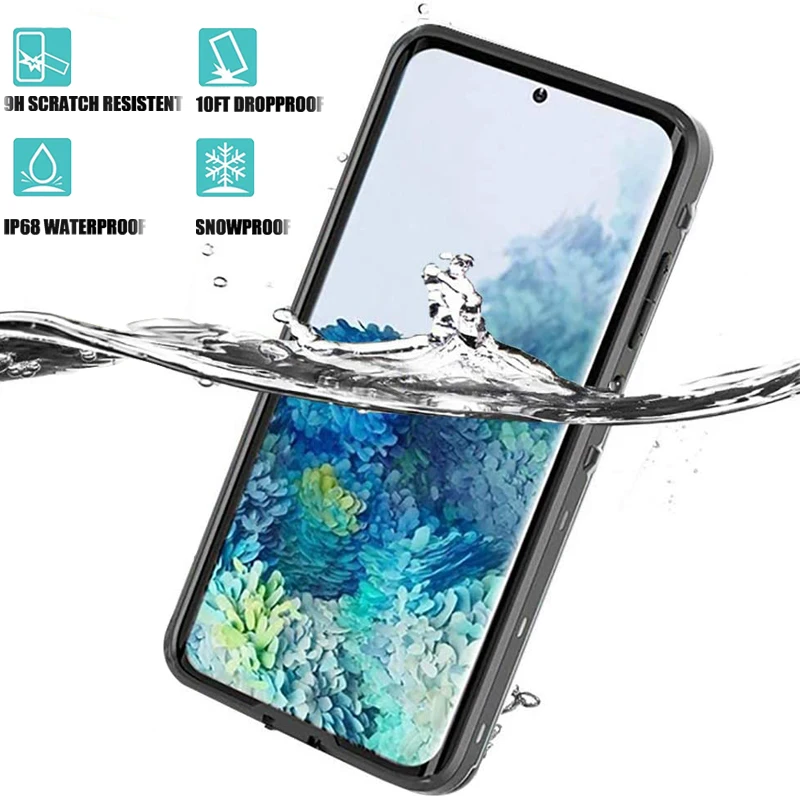 IP68 Водонепроницаемый чехол для телефона с защитой экрана противоударный