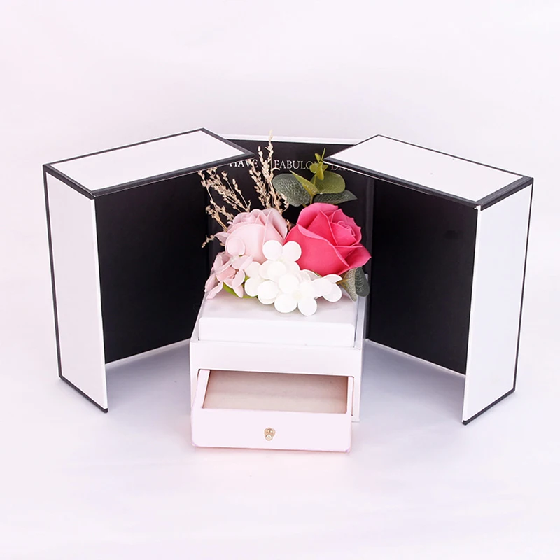 Светящееся мыло роза день Святого Валентина Роза вечный цветок ящик для ожерелья