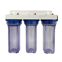 3 stage transparent whole house water filtration system 34 brass port not include the filter cartridges