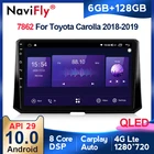 Автомобильный мультимедийный плеер NaviFly, 6 ГБ + 128 Гб QLED экран 1280*720 Android 10,0, радио, аудио, для Toyota Corolla 11 Auris E180 2017 2018
