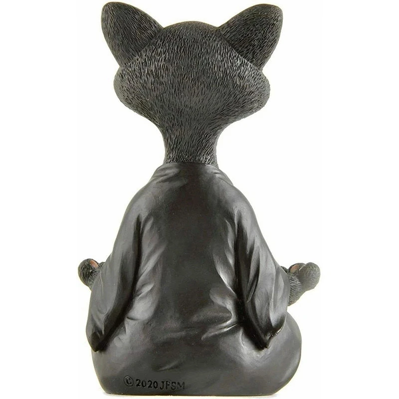 Whimsical Buddha Cat Meditating Yoga Pose Figurines Home Decor Art Sculptures Desktop Decoration Ornament | Дом и сад