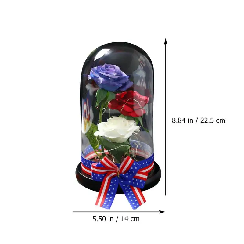 

American Independence Day Artificial Rose Decor Festival Rose Lamp Decor Ornament Party Gift Home Decorative Accessories