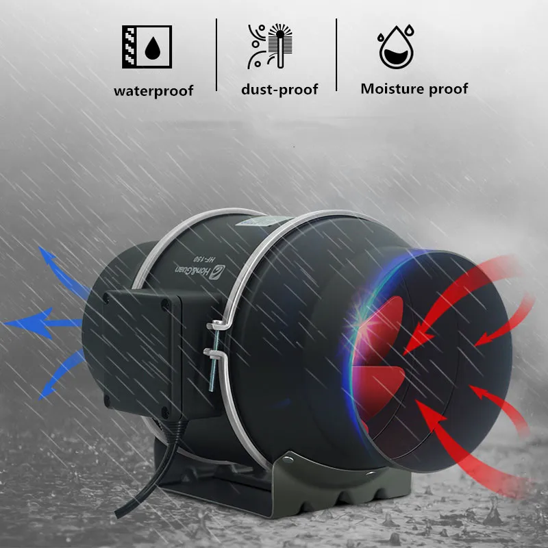 Бытовой мощный Вытяжной вентилятор канальный 6 дюймов низкая Шум Кухня дыма