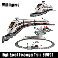 in stock high tech electric high speed passenger train bricks compatible with 60051 building blocks toys for kids christmas gift