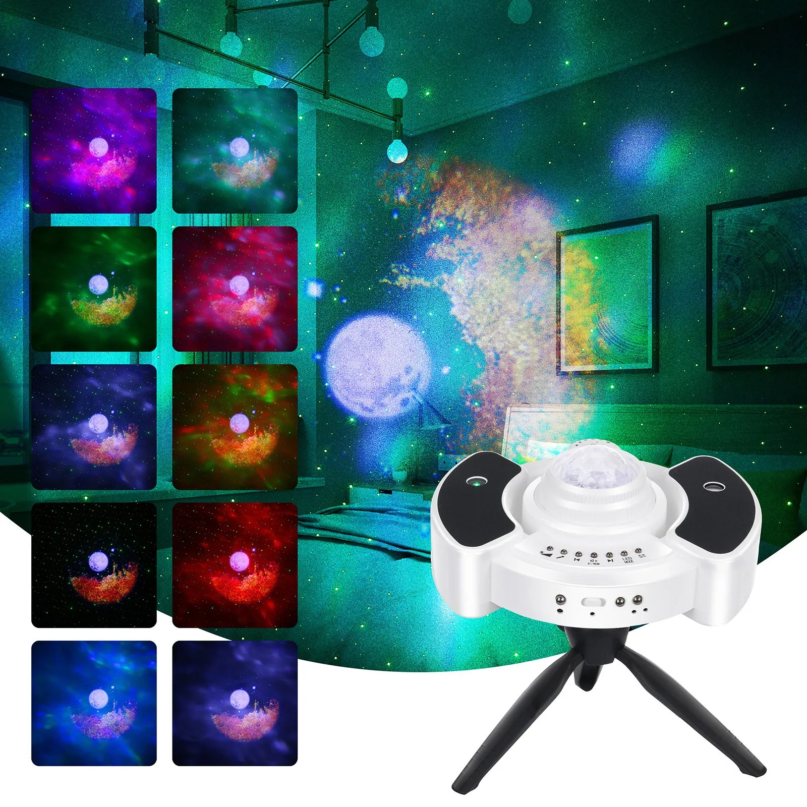

Led Lightful Galaxy Star Night Light Projector With Adjustable Tripod Stand Night Light For Bedroom Lamp Tripod Stand Player