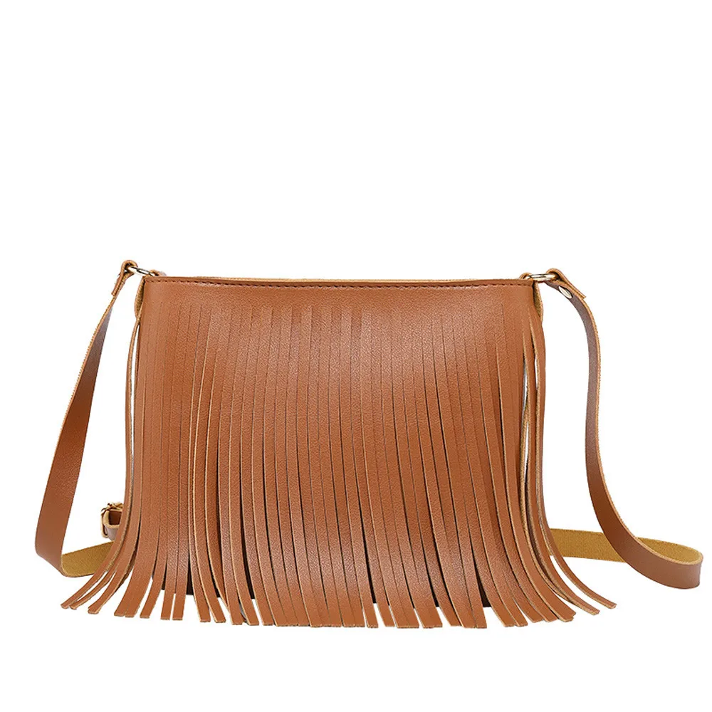 Женская сумка через плечо мессенджер с бахромой для телефона в Корейском стиле