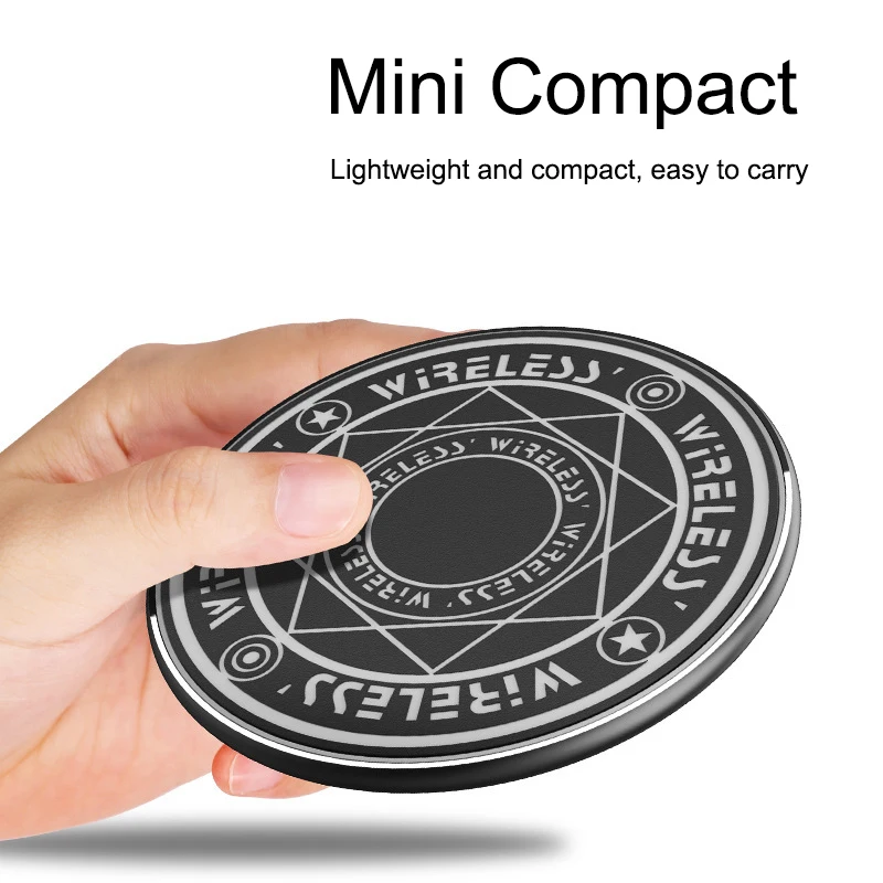 10w magic array wireless charger fast charging desktop pad with led light for samsung galaxy s7 s6 s8 s9 s10 for iphone 12 11 xs free global shipping