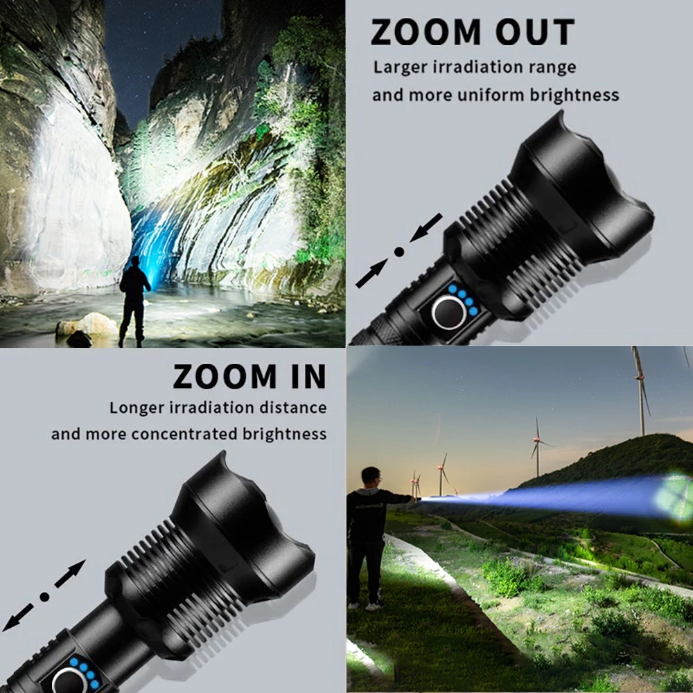 

2020 New XHP70.2 Most Powerful Led Flashlight USB Led Torch XHP50 XHP70 Rechargeable Tactical Flash Light 18650 26650 Hand Lamp