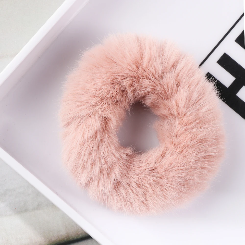 Новинка 2021 резинка для волос из искусственного кроличьего меха зимние плюшевые