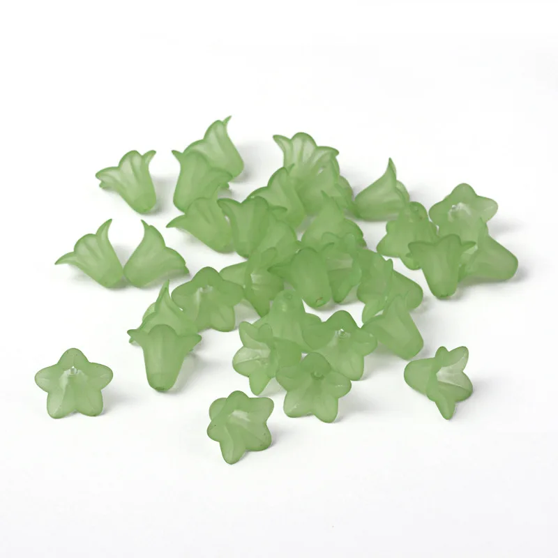 

1 Pack Of Acrylic Green Transparent Frosting Effect Banana Flower Beads Loose Beads DIY Handmade Beaded Accessories