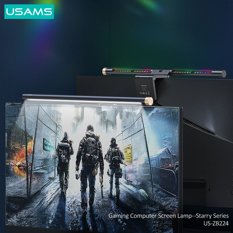 Диммируемый светодиодный экран USAMS для защиты глаз USB светильник с RGB подсветкой