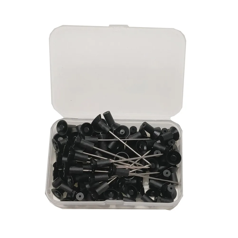 

100pcs/Box Cap Blowgun Fuel Wire Darts Blow Needlse Replacement Refill Spearhead Black Stainless Steel Outdoor Tools