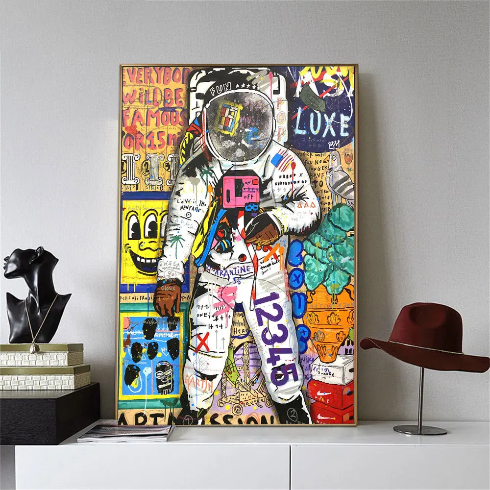 Художественный плакат с граффити известная Картина на холсте стену