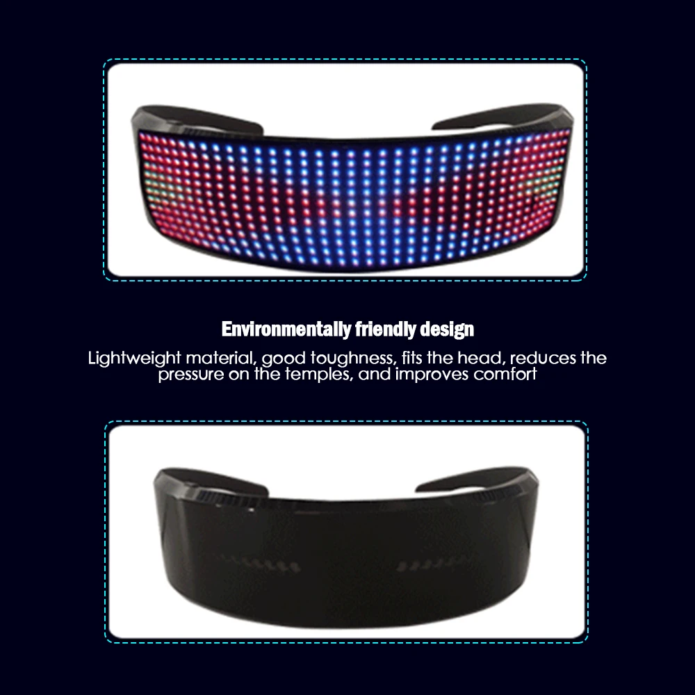 Magic Bluetooth Led Party Glasses APP Control Shield Luminous USB Charge DIY Quick Flash Shining Bar | Дом и сад