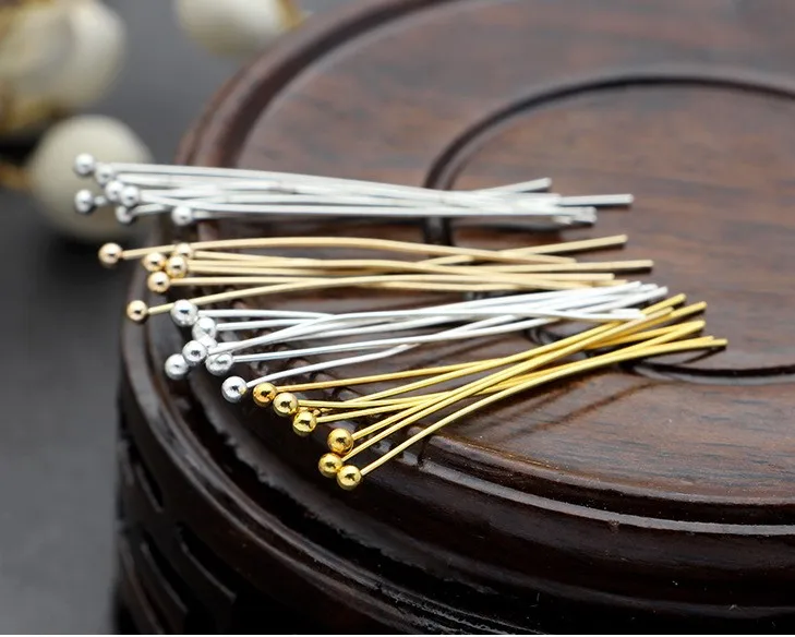 

200pcs/lot Gold Silver Bronze Rhodium Color Copper Material Ball Head Pins Needles DIY Jewelry Accessory Jewellery Finding