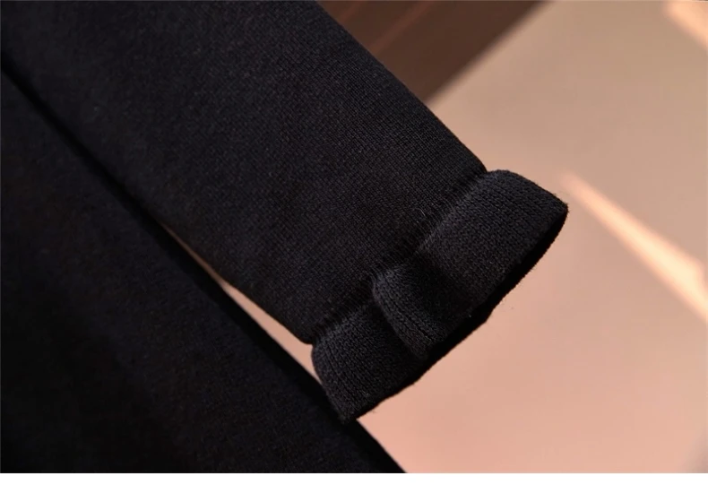 L-4XL размера плюс, женское Милое трикотажное платье, зима, модное, с бантом, с воротником, с рюшами, в стиле пэчворк, с длинным рукавом, для девушек, платья а-силуэта