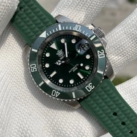 sd1953 green water ghost waffle strap free shipping mens diving watch swiss luminous nh35 movement steeldive waterproof watches