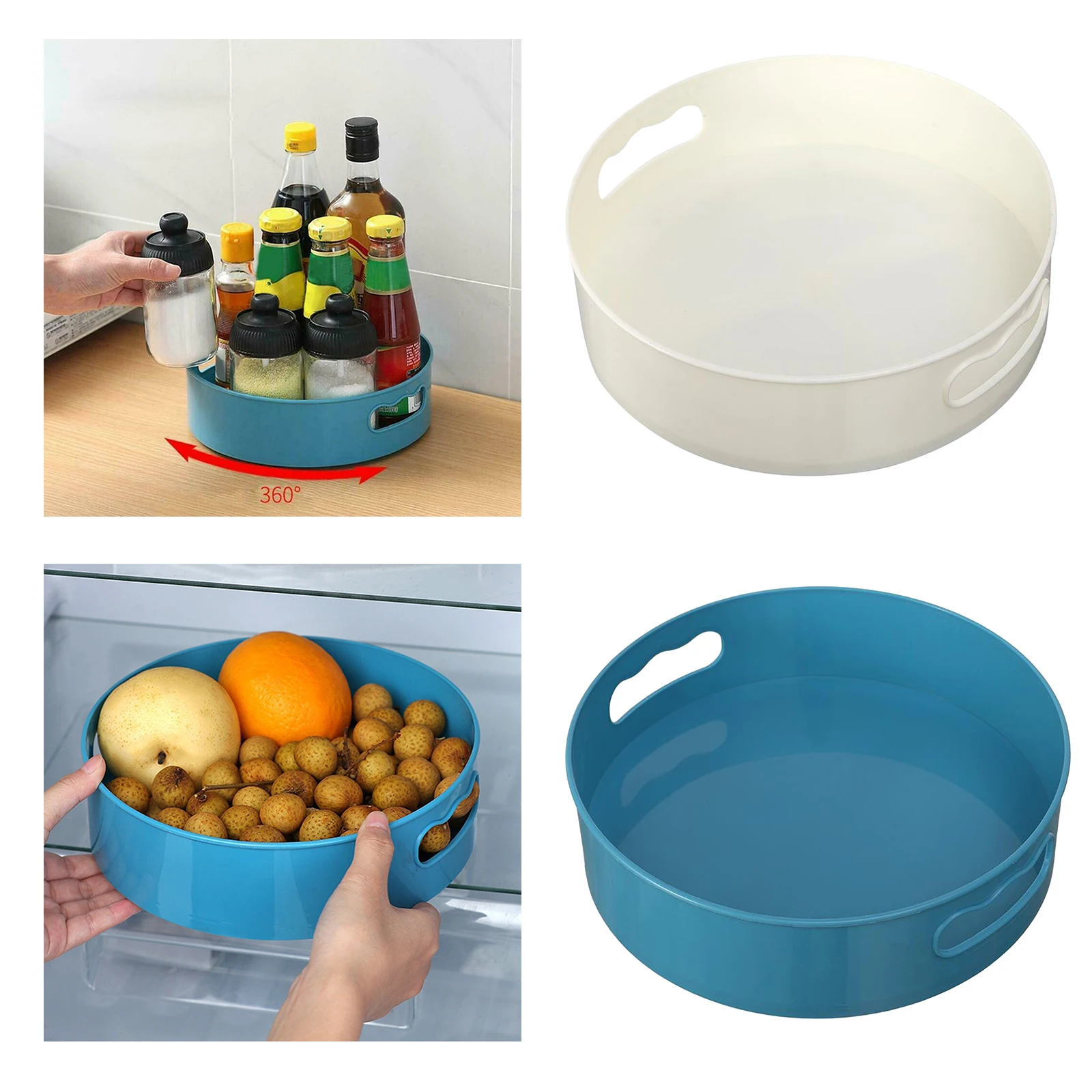 

Multi-function Turntable Condiment Bottles Storage Tray Rack Organizer Plate