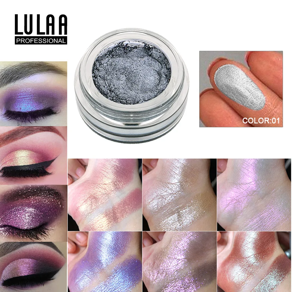 14 Colors Jelly Shimmer Glitter Eyeshadow Cream Highlighter Glow Metallic Chunky Eye Glitter FestivalParty Make Up Palette#YH