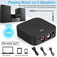 bluetooth 5 0 rca audio receiver aptx 3 5mm aux jack music wireless bluetooth adapter with nfc for car tv computer speakers