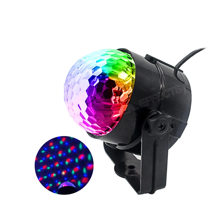 

Mini RGB LED Crystal Magic Ball Stage Effect Lighting Lamp Bulb Party Disco Club DJ Light Laser Show Lumiere Beam