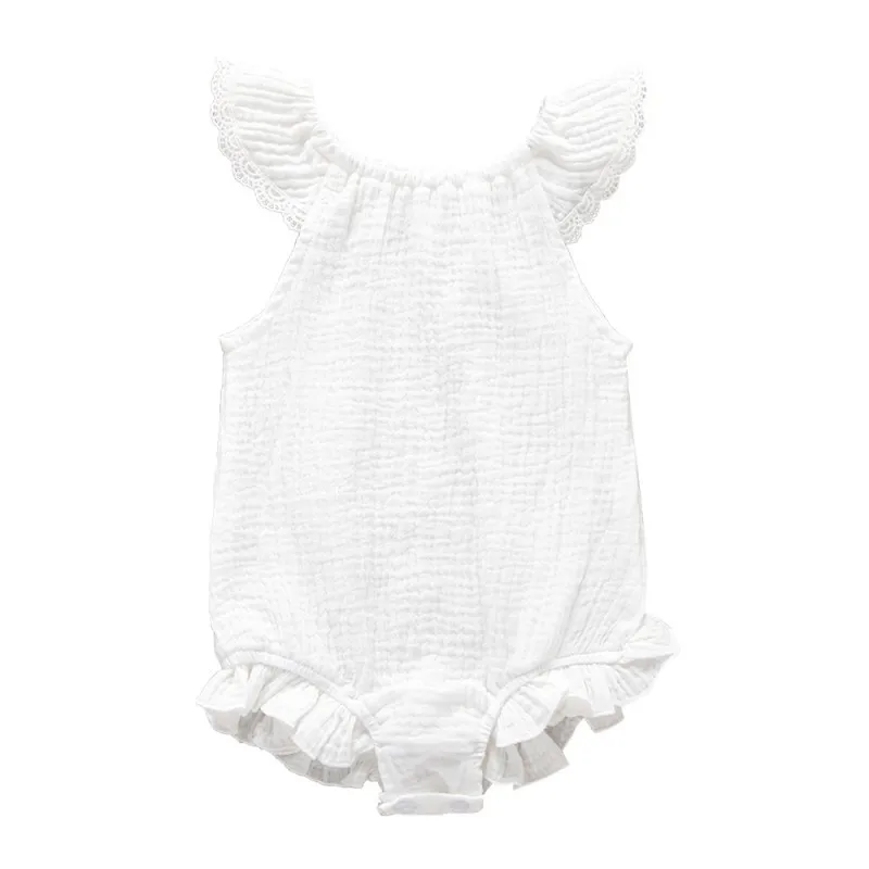 Bobora-Pelele de Color s&oacute;lido para ni&ntilde;as, ropa sin mangas con volantes y espalda descubierta, 0 a 24M-1