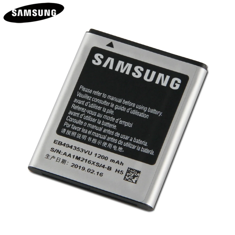 Оригинальный аккумулятор для телефона EB494353VU EB494353VA Samsung S5330 S5232 C6712 S5750 GT S5570 i559 1200
