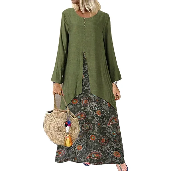 Богемное длинное льняное женское платье винтажное модное свободное осеннее