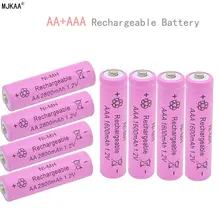 4 шт./MJKAA Ni MH 2800 мАч AA 1 2 в + шт./AAA аккумуляторная батарея 1600 В