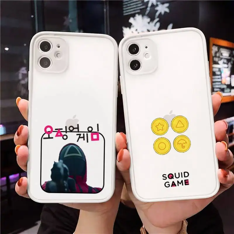 

Squid Game Round Six 001 Phone Case Matte Transparent for iPhone 7 8 11 12 s mini pro X XS XR MAX Plus Clear mobile bag