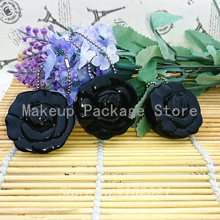 

80pcs 20.5mm Eyeshadow Compact Empty Eyeshadow Powder Case with Mirror Black Flower Shape Cosmetic Container Aluminum Pan