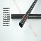 500 мм длинная 3K трубка из углеродного волокна 5 мм 6 мм 7 мм 8 мм 9 мм рулонная обернутая углеродным волокном трубка для крылаХвостовая трубкатруба с глянцевой отделкой 3K