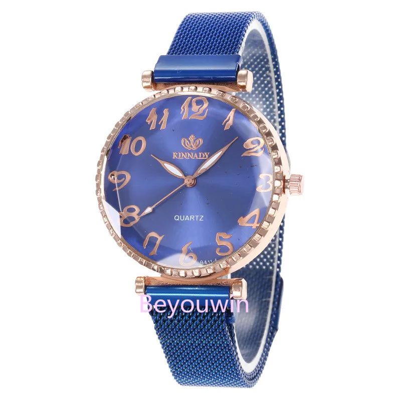 100 шт./партия хит продаж женские часы с магнитной застежкой сетчатые для женщин