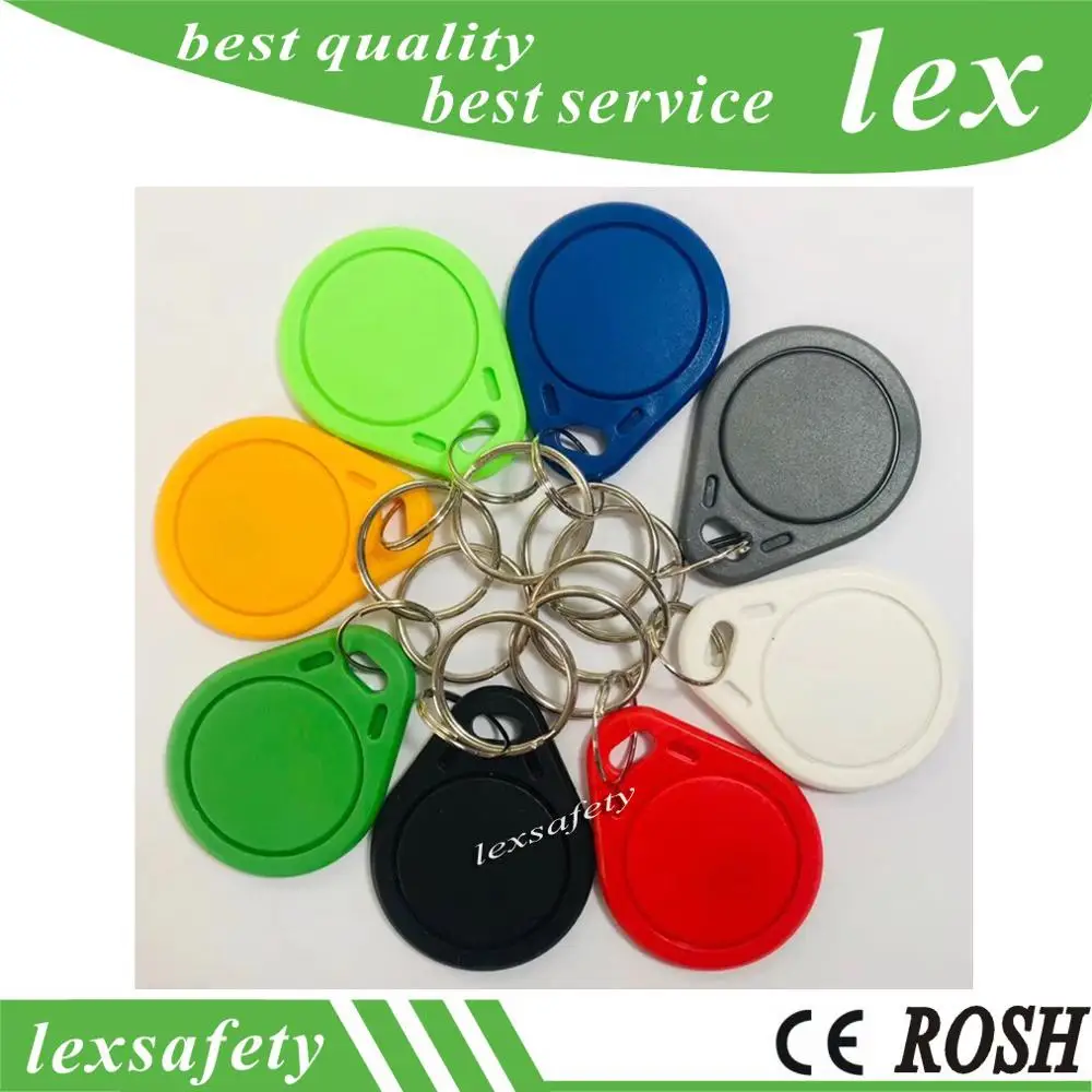 

100pcs/lot Proximity KeyfobsRing EM4100 / TK4100 125KHz RFID Tag Cards Door Control Entry Access EM Key Chain Card RFID Keyfbos