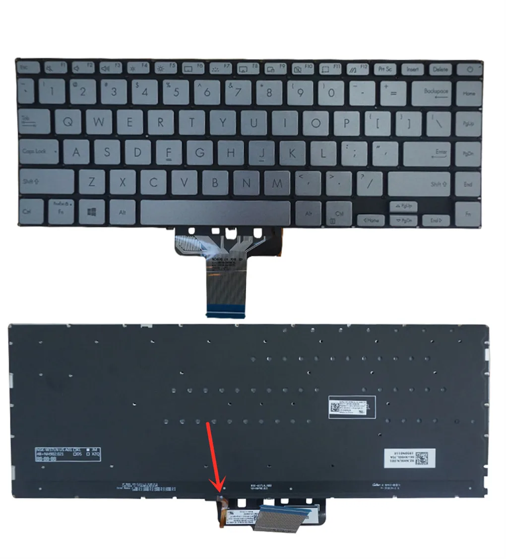 

Laptop/notebook US Backlight Keyboard case/shell for Asus Zenbook 14 UX434 UX434F UX434FA UX434FN Silver/Blue