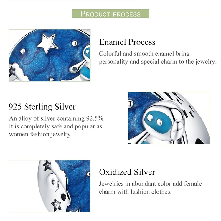 Эмалированные круглые бусины в виде астронавта подходят для браслета