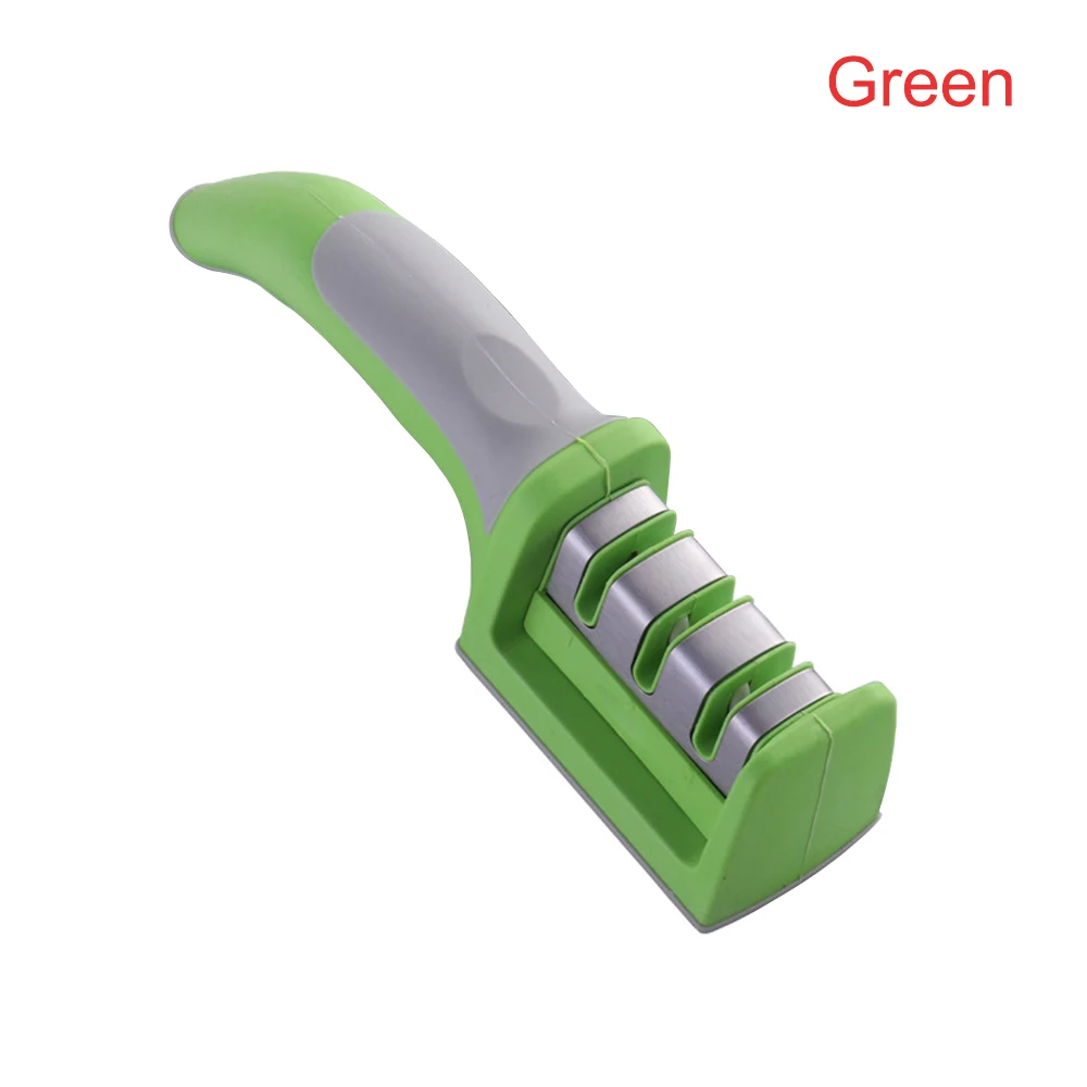 green 1 шт. 3 этап Профессиональный Кухня Ножи точилка алмазное напыление+ Вольфрам Сталь+ Керамика кухонные инструменты, нож точилка - Цвет: green
