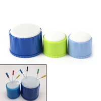 1pcs autoclavable dental equipment round stand cleaning foam file drills block holder wtih sponge dentist lab products