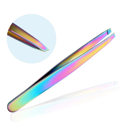 Красочный косой наконечник пинцет для бровей из нержавеющей стали удаление волос на лице триммер зажим