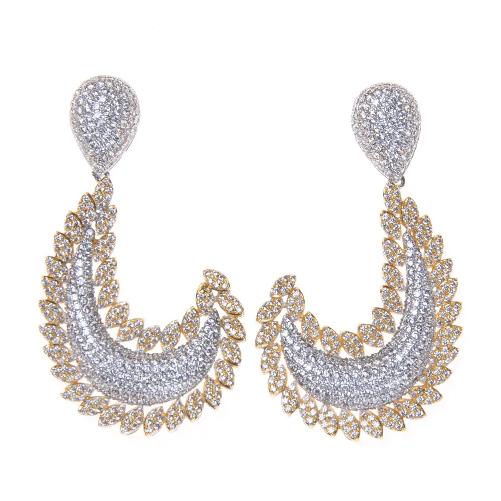 

SOELLE Fashion Newest Design Luxury Clear Cubic Zirconia Moon Bridal Earring For Women Wedding Jewelry Female Gift