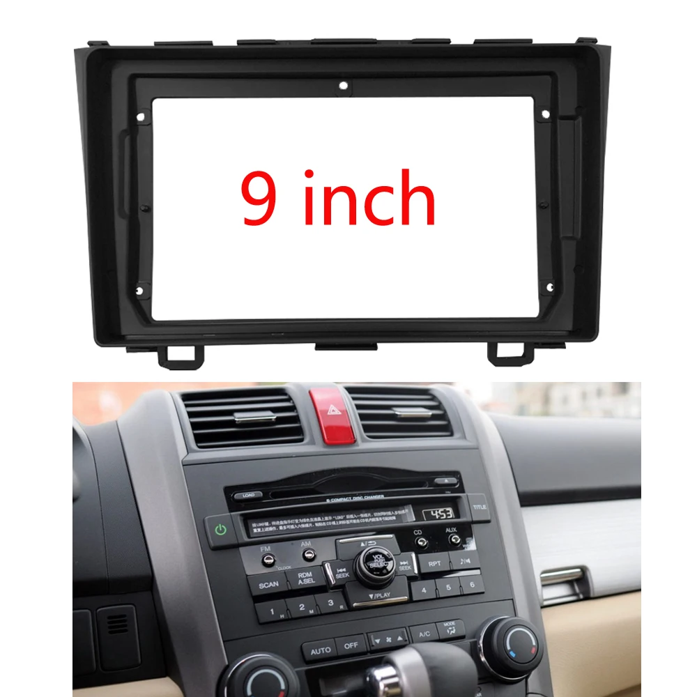 

BYNCG Car DVD Stereo Radio Fascia Dash Panel 2 Din Frame Trim Kit Fit for Honda CRV 2007 2008 2009 2010 Car Styling