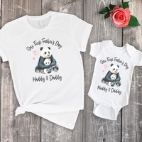 our first fathers day girl family matching clothes cute 2020 fathers day family clothing cotton baby boho print t shirts