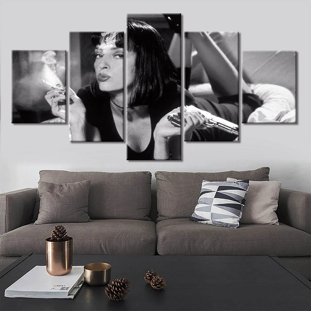 Wall Art Холст Картина 5 шт. целлюлозы Художественная литература фильм Миа Уоллес