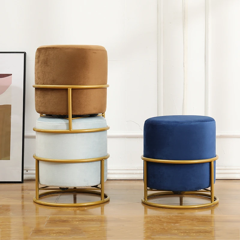 

Деревянный Табурет North Wood для гостиной, тканевый чайный столик, европейский домашний диван, скамейка, табурет, круглый металлический каркас,...