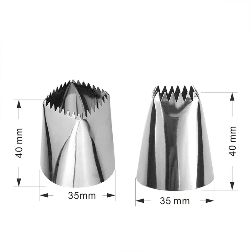 

4YANG Large Size Square Icing Piping Nozzles Cake Decorating Pastry Tip Sets Fondant Cake Decorating Mold Tools 2 Sizes