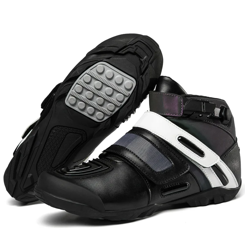 

Мотоциклетные гоночные мужские ботинки, локомотивная обувь для мотокросса, красочные короткие сапоги для езды по бездорожью, водонепрониц...